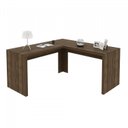 Ver imagem 2 de Conjunto 3 Peças com Mesa para Escritório em L, Armário Multiuso Alto e Baixo Marrom