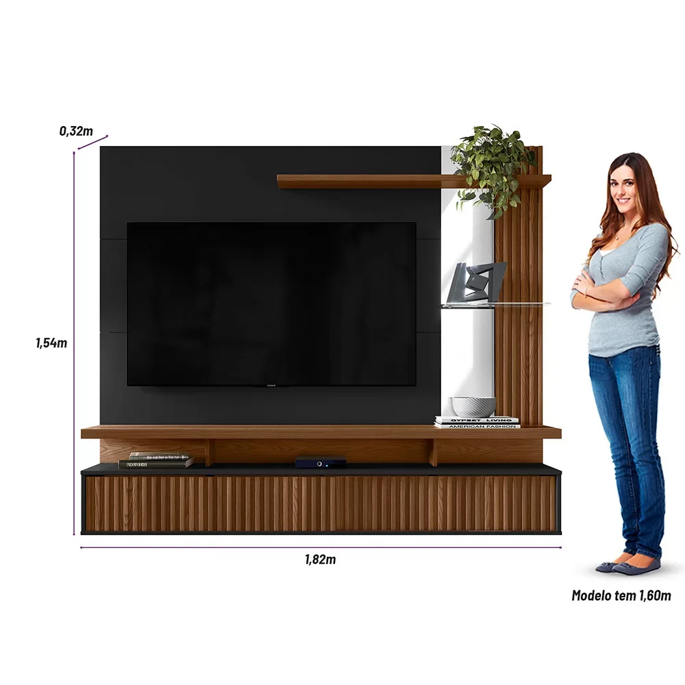Painel Home para TV até 60 Polegadas Maragogi Linea Brasil | MadeiraMadeira