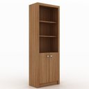 Ver imagem 6 de Conjunto 3 Peças com Mesa para Escritório em L, Armário Multiuso e Estante Marrom