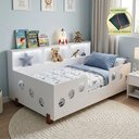 Ver imagem 4 de Cama Montessoriana Lanna + Colchão Juvenil LED + Nicho + Lousa Mágica Branca Quarto Infantil Complet