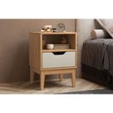 Ver imagem 3 de Mesa Cabeceira Mb 1095 c/ 1 Gaveta Mel/Off White - Movelbento