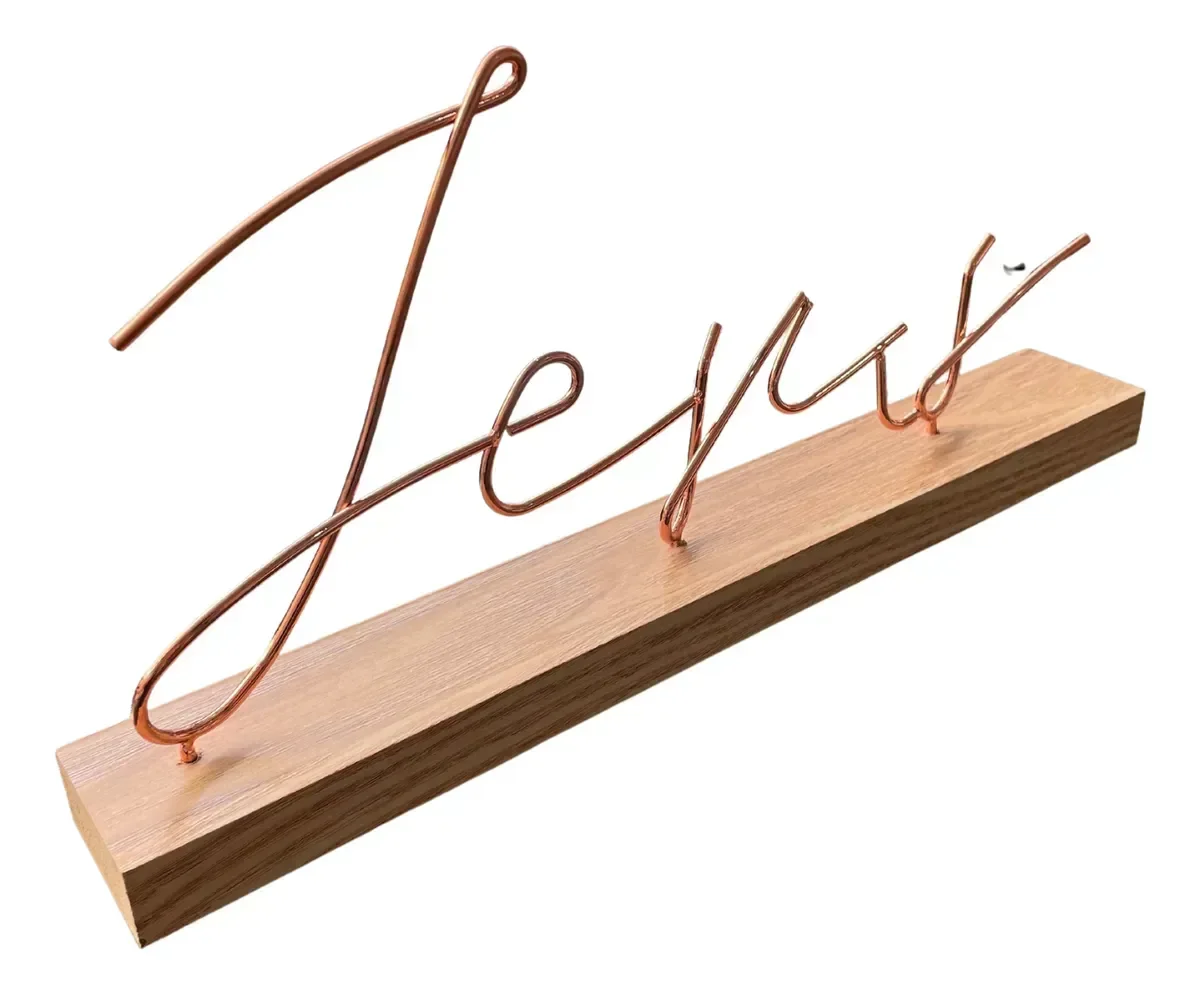 Enfeite de Metal 36 Cm X 16 Cm Jesus: Rose