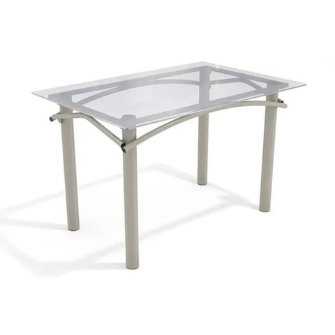 Mesa P/ Cozinha Elba C/ Tampo de Vidro 120cm Niquel - Kappesberg
