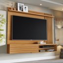 Ver imagem 1 de Painel para TV até 72 Polegadas Munique 1 Porta Ripado Nature - Giga Móveis
