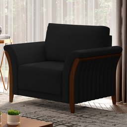 Kit 2 Poltronas Decorativas Sala de Estar 102cm Pés Madeira Roya M22 Veludo Preto - Mpozenato - 2 Kit 2 Poltronas Decorativas Sala de Estar 102cm Pés Madeira Roya M22 Veludo Preto - Mpozenato - 2