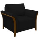 Ver mais imagens de Kit 2 Poltronas Decorativas Sala de Estar 102cm Pés Madeira Roya M22 Veludo Preto - Mpozenato