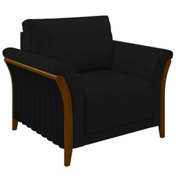 Kit 2 Poltronas Decorativas Sala de Estar 102cm Pés Madeira Roya M22 Veludo Preto - Mpozenato - 8 Kit 2 Poltronas Decorativas Sala de Estar 102cm Pés Madeira Roya M22 Veludo Preto - Mpozenato - 8