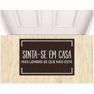 Tapete Vinil Divertido Sinta Se em Casa 60x40 Cm Variaçoes.:marrom