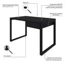 Ver imagem 3 de Mesa Operacional c/01GAV. 120x70x75cm Yon YOME71201G Preto Tx - Est.Preta
