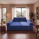 Ver imagem 5 de Sofá de Canto Modular Vibe Direito 2,70m x 1,70m Xpand Tech Tecido Velourê Azul Cama Inbox