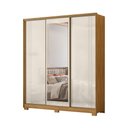 Ver imagem 4 de Guarda Roupa Roupeiro Dallas 03 Portas 04 Gavetas com Espelho Freijó Off White Moval
