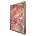 Ver imagem 1 de Quadro Decorativo Caixa Alta com Vidro Abstrato Mármore Rosa Perolado TaColado Moldura Madeira 120 x