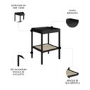 Ver imagem 3 de Mesa Lateral com Prateleira Pés Madeira Arlo A10 Nero/preto - Mpozenato
