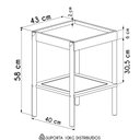 Ver imagem 4 de Mesa Lateral com Prateleira Pés Madeira Arlo A10 Nero/preto - Mpozenato