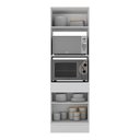 Ver imagem 4 de Paneleiro com Rodapé 2 Portas para Forno e Microondas Veneza Multimóveis Mp2116.964 Branco/preto