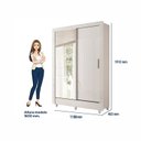 Ver imagem 4 de Guarda Roupa Solteiro com Espelho 2 Portas de Correr Roma Branco