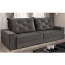 Ver imagem 4 de Sofá Retrátil e Reclinável 4 Lugares Berlim Evidence Suede Cinza