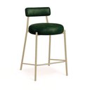 Ver imagem 2 de Banqueta Cozinha Média com Encosto Industrial Champanhe Londres PU Verde D03 - D'Rossi