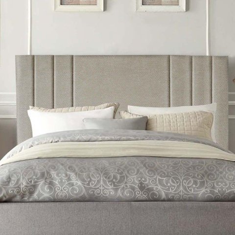 Cabeceira Estofada Grécia 100cm Solteiro para Cama Box Quarto Linho Bege - Gat Magazine