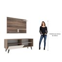 Ver imagem 3 de Rack com Painel Retrô para TV até 42 Polegadas 136CMX144CM Detroit Denver Marrom