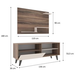 Rack com Painel para TV até 42 Polegadas Retrô Detroit Denver - 2
