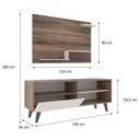 Ver imagem 2 de Rack com Painel Retrô para TV até 42 Polegadas 136CMX144CM Detroit Denver Marrom