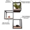 Suporte 3 Nichos Industrial de Parede Ferro e Mdf - 3