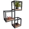 Suporte 3 Nichos Industrial de Parede Ferro e Mdf - 1