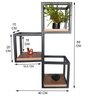Suporte 3 Nichos Industrial de Parede Ferro e Mdf - 4