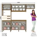 Ver imagem 2 de Cozinha Compacta 1 Balcão com Tampo 1 Armário Alto e 1 Armário Aéreo 2 Gavetas 7 Portas B107 Briz