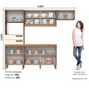 Ver imagem 3 de Cozinha Compacta Modulada 7 Portas 2 Gavetas Bege/Nature/Off White