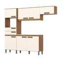 Ver imagem 2 de Cozinha Compacta Modulada 7 Portas 2 Gavetas Bege/Nature/Off White