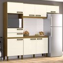 Ver imagem 1 de Cozinha Compacta Modulada 7 Portas 2 Gavetas Bege/Nature/Off White
