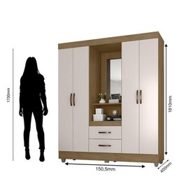 Guarda Roupa Casal Capela Lite Nature Off White – Móveis Leão - 3