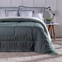 Ver imagem 3 de Kit Edredom Queen Coberdrom Soft Hipercal/sherpa 5 Peças - Verde