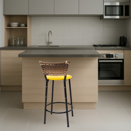 Banco para Bancada Cozinha Gourmet Junco Cappuccino Balcão Ilha Banqueta 60cm Itagold - 2
