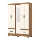 Ver imagem 2 de Guarda-Roupa 05 Portas e 02 Gavetas Nature/Off White Chale Bege