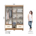 Ver imagem 3 de Guarda-Roupa 05 Portas e 02 Gavetas Nature/Off White Chale Bege