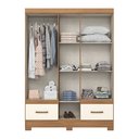 Ver imagem 4 de Guarda-Roupa 05 Portas e 02 Gavetas Nature/Off White Chale Bege
