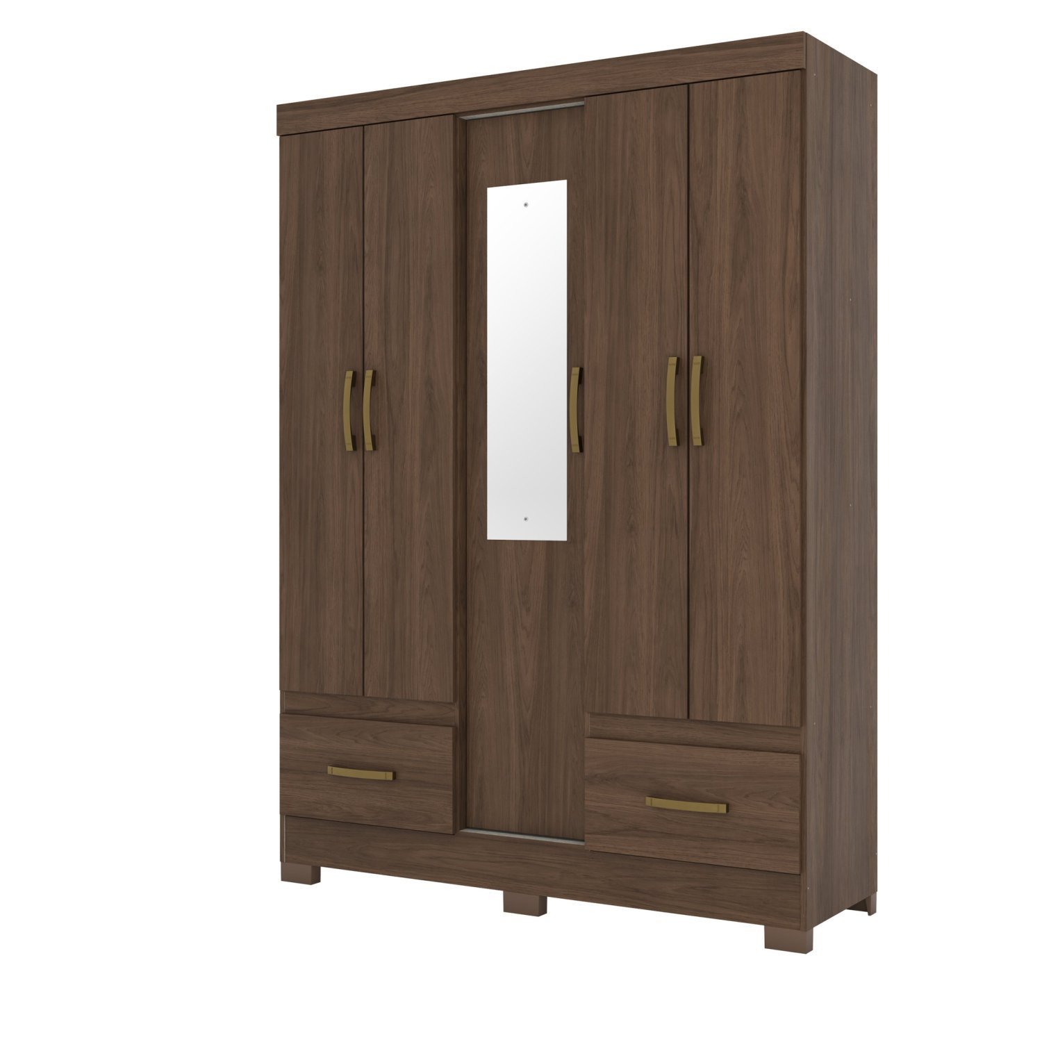Guarda Roupa Solteiro 5 Portas 2 Gavetas B60 Briz - 4