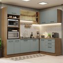 Ver imagem 1 de Armário de Cozinha Completa de Canto 399cm Rustic Cinza Agata Madesa 01