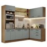 Armário de Cozinha Completa de Canto 399cm Rustic Cinza Agata Madesa 01 - 3