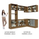 Ver imagem 6 de Armário de Cozinha Completa de Canto 399cm Rustic Cinza Agata Madesa 01