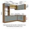 Armário de Cozinha Completa de Canto 399cm Rustic Cinza Agata Madesa 01 - 4