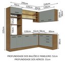 Ver imagem 4 de Armário de Cozinha Completa de Canto 399cm Rustic Cinza Agata Madesa 01