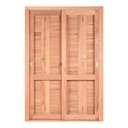 Ver imagem 1 de Porta Balcão Madeira Vitro Correr Semi-Panorâmico Veneziana Pantográfica Eucalipto Esel-2.16AX1.20L