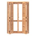 Ver imagem 2 de Porta Balcão Madeira Vitro Correr Semi-Panorâmico Veneziana Pantográfica Eucalipto Esel-2.16AX1.20L