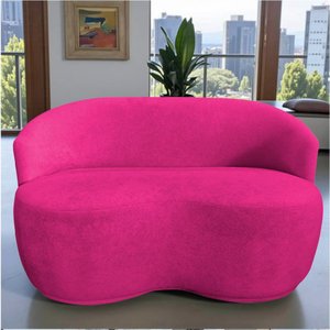 Namoradeira Decorativa Beatriz Orgânica Veludo Rosa Pink