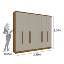 Ver imagem 5 de Guarda Roupa Casal com Espelho 6 Portas 4 Gavetas Veneza Tcil Móveis