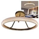 Ver imagem 1 de Luminaria 3 em 1 Anel Arco Lustre Cristal Led Infinito Perfil Sala de Jantar Casa Quarto